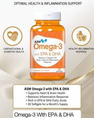 ASM  Omega-3 with EPA & DHA – Heart, Brain & Joint Support (30 Softgels)