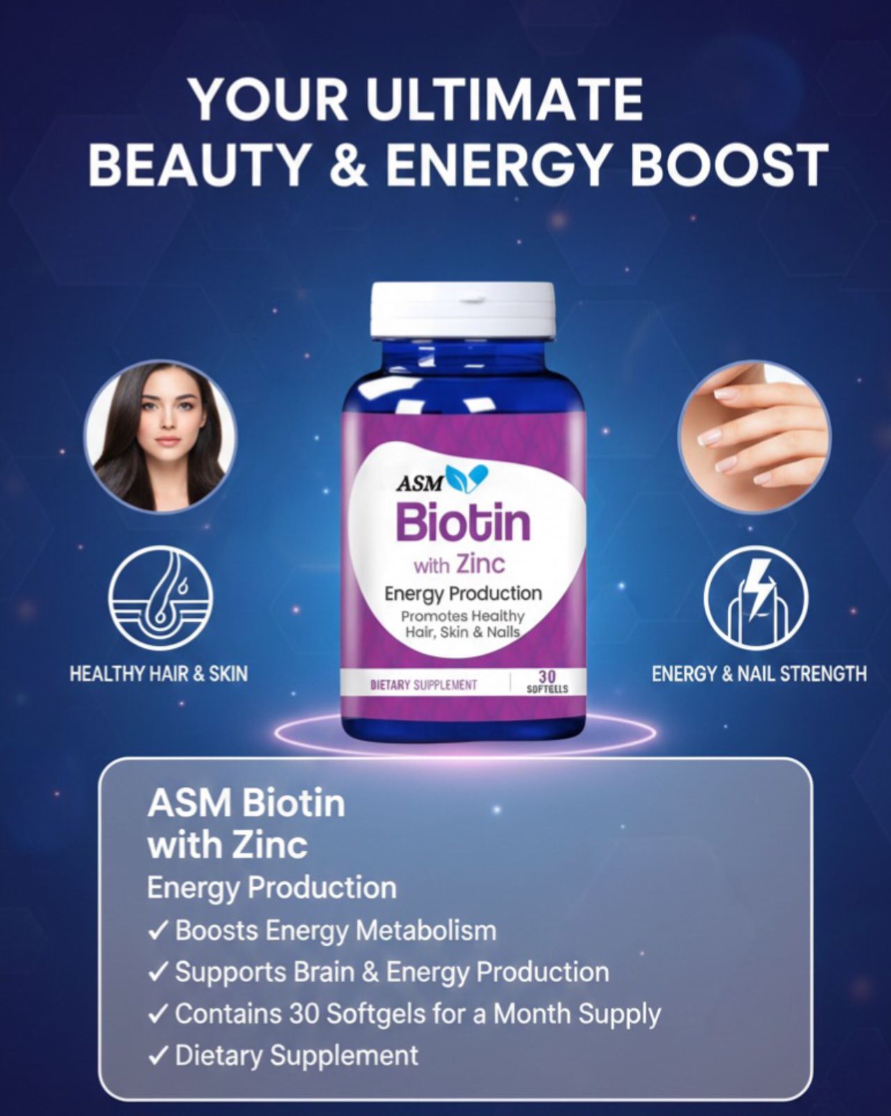 ASM Bi-C Tablets – Immune Boost, Daily Energy & Skin Protection (30 Chewable Tablets)